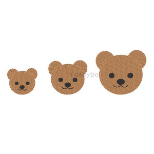 Mini Bear Head II Machine Embroidery Design-3 Sizes-INSTANT DOWNLOAD