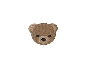 Mini Bear Head Machine Embroidery Design - 3Sizes - INSTANT DOWNLOAD