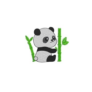 Mini Bamboo Panda Machine Embroidery Design- 3Sizes- INSTANT DOWNLOAD