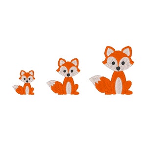 Mini Fox Machine Embroidery Design-3 Sizes-INSTANT DOWNLOAD