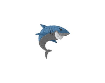 Mini Shark Machine Embroidery Design - 3Sizes - INSTANT DOWNLOAD - Embroidery File