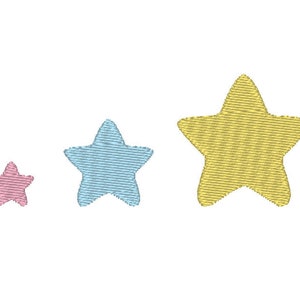 Mini Round Stars Machine Embroidery Design-3 Designs-INSTANT DOWNLOAD-3 sizes
