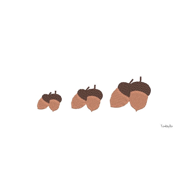 Mini Acorn Pair Machine Embroidery Design-3 Sizes-INSTANT DOWNLOAD