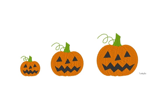Mini Halloween Pumpkin Machine Embroidery Design-3 | Etsy