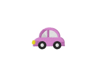 Disegno per ricamo a macchina di una mini auto - 4 misure - DOWNLOAD IMMEDIATO - File di ricamo