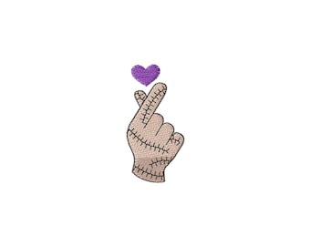 Mini Halloween Finger Heart Machine Embroidery Design- 4Sizes- INSTANT DOWNLOAD- Embroidery File