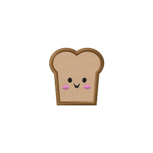 Mini Kawaii skivat bröd maskinbroderidesign - 3 storlekar - DIREKT NEDLADDNING - Broderifil
