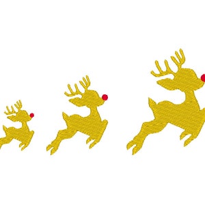 Mini Reindeer Silhouette Machine Embroidery Design- 3Sizes- DOWNLOAD ISTANTANEO