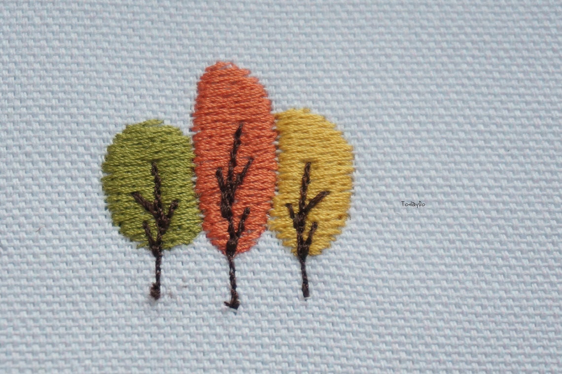 Mini Triple Tree Machine Embroidery Design - 3 Sizes - INSTANT DOWNLOAD ...