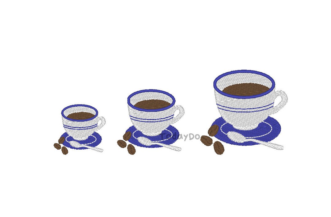 Mini Coffee Cup Machine Embroidery Design3 Designsinstant Etsy
