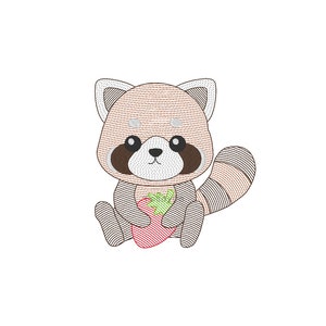 Lesser Panda Quick Stitch Machine Embroidery Design-INSTANT DOWNLOAD