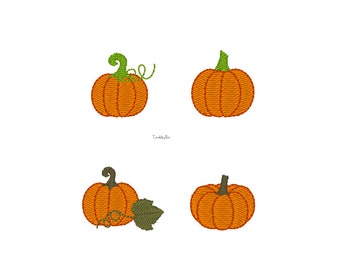 Mini Pumpkin Machine Embroidery Design Set - 4Designs & 4Sizes - INSTANT DOWNLOAD - Embroidery File