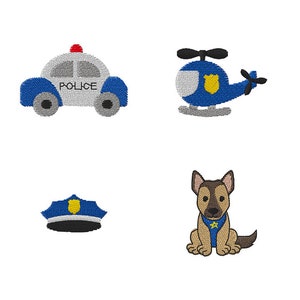 Mini Police Machine Embroidery Design Set-INSTANT DOWNLOAD