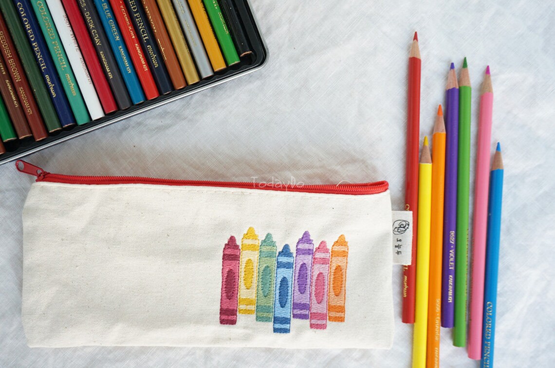 Crayola Embroidery Design Crayon Embroidery 3Sizes Etsy