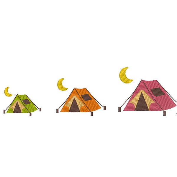 Mini Camping Zelt Stickdatei - 3 Größen - SOFORT DOWNLOAD