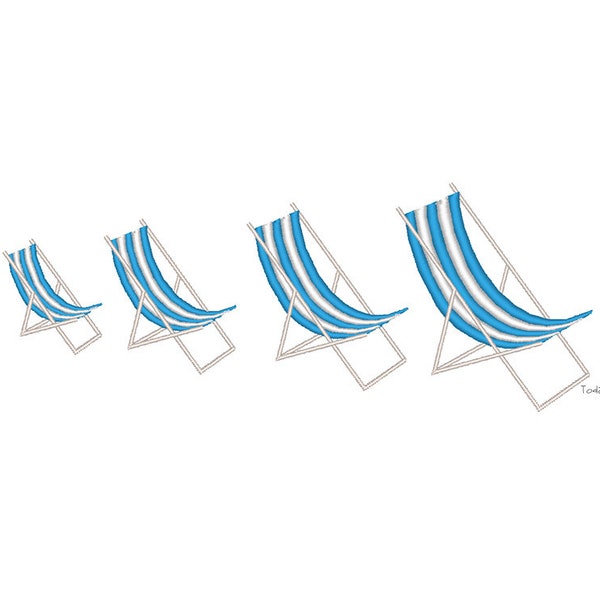 Beach Chair Machine Embroidery Design-4 Sizes-INSTANT DOWNLOAD