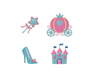 Mini Princess Machine Embroidery Design Set- INSTANT DOWNLOAD
