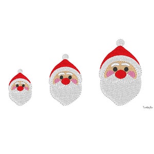 Mini Santa Face Machine Embroidery Design- 3Sizes- INSTANT DOWNLOAD