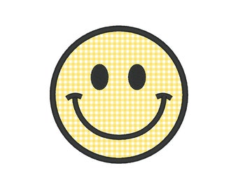 Smiley Face Applique Machine Embroidery Design-INSTANT DOWNLOAD