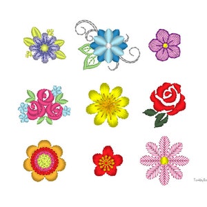 Mini Flowers Machine Embroidery Design - 9 Designs - INSTANT DOWNLOAD