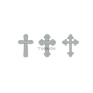 Mini Christian Cross Machine Embroidery Design-3 Designs-INSTANT DOWNLOAD-3 sizes