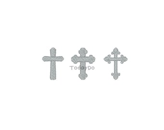 Mini Christian Cross Machine Embroidery Design-3 Designs-INSTANT DOWNLOAD-3 sizes