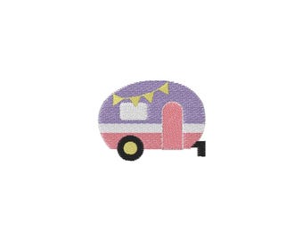 Mini Camper Machine Embroidery Design - 3Sizes - INSTANT DOWNLOAD - Embroidery File