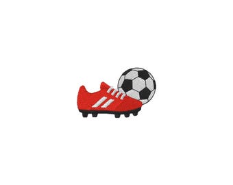Mini voetbalschoen met bal machineborduurpatroon - 4 maten - DIRECTE DOWNLOAD - Borduurbestand