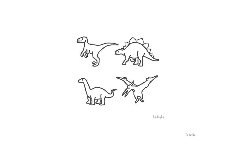 Mini Dinosaur Set2 Machine Embroidery Design Set - 2sizes - INSTANT ...