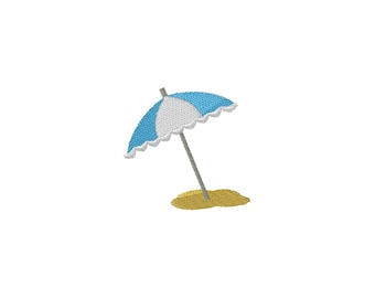 Mini strandparasol borduurpatroon voor de borduurmachine - 4 maten - DIRECTE DOWNLOAD - Borduurbestand