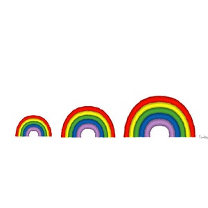 Mini Rainbow Machine Embroidery Design-INSTANT DOWNLOAD-3 sizes