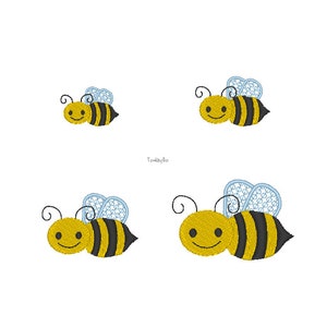 Mini Bumble Bee 2  Machine Embroidery Design-4 Sizes-INSTANT DOWNLOAD