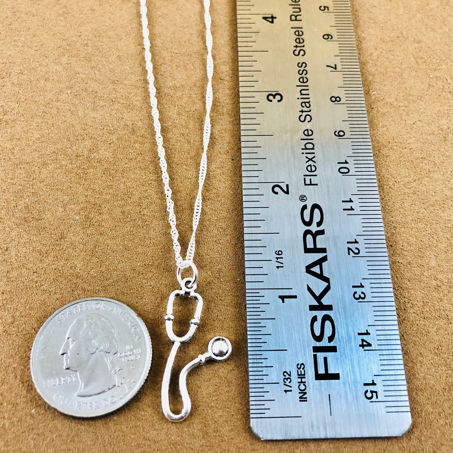 Stethoscope Charm Necklace Stethoscope Pendant Nurse Etsy