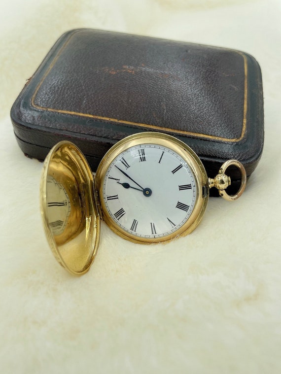 Lady Gold Pocket Watch With Sugar Agate With Bloo… - image 4