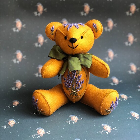 teddy bear with embroidered name