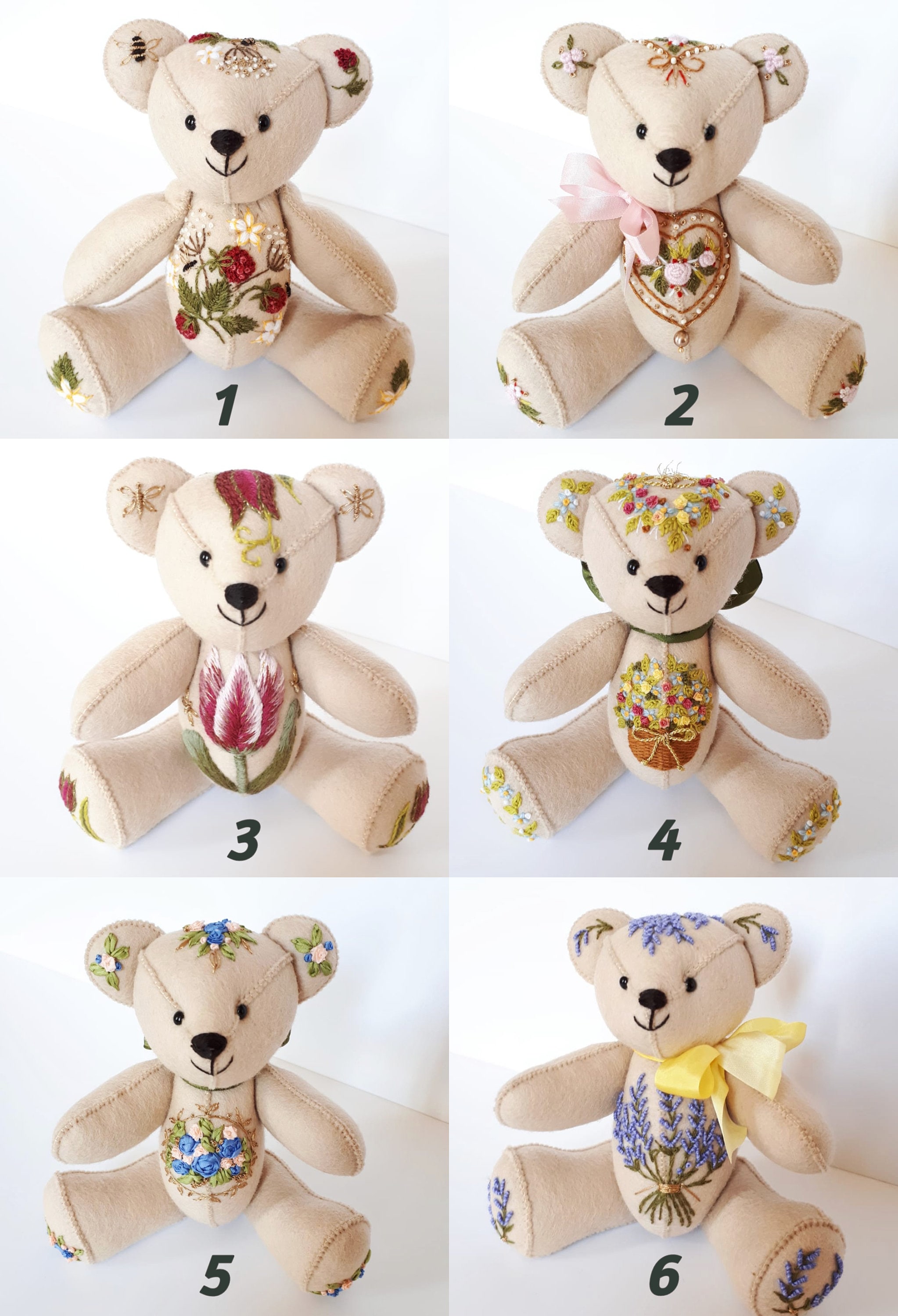 Hand embroidered teddy bear personalised organic wool teddy  etsy uk Hand embroidered teddy bear personalised organic wool teddy  etsy uk