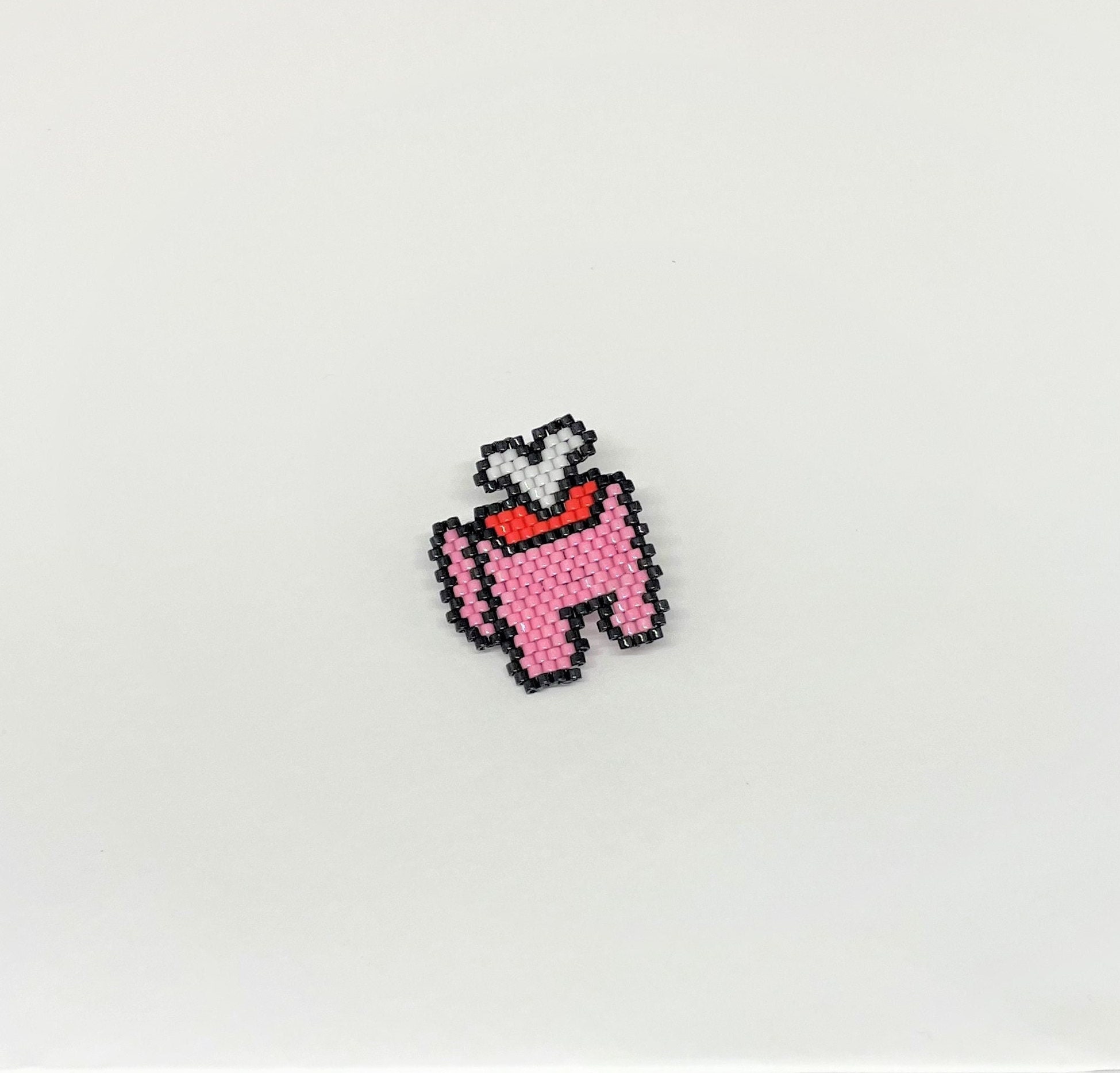 Brickstitch Brooch moyai Emoji Miyuki Delica Beads 