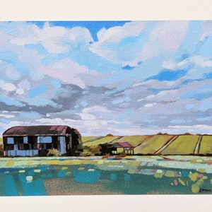 South Wonston Barn Giclee Art Print