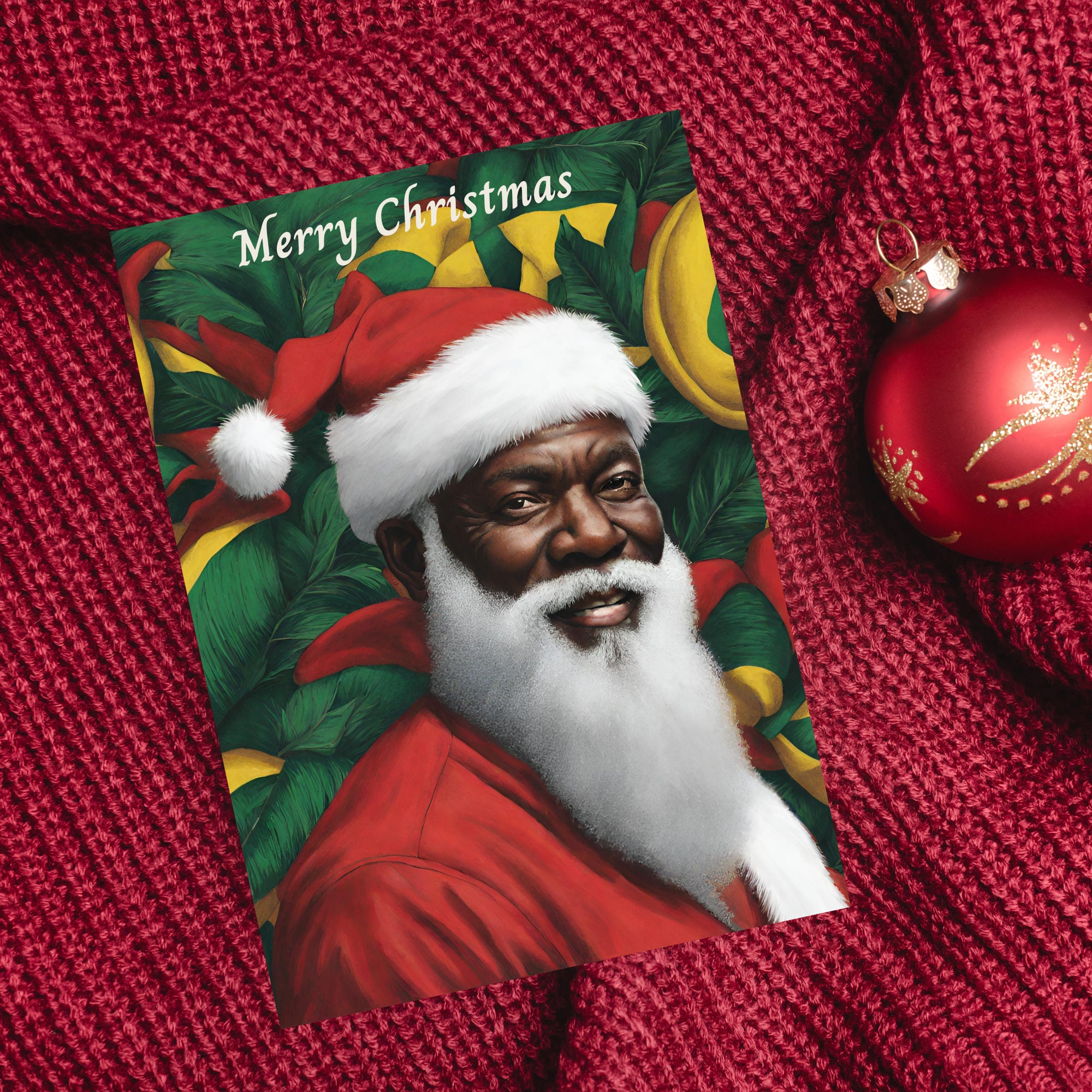 Black Santa Christmas Card Black Santa Claus Xmas Card Etsy UK