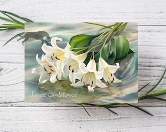 Lilies Sympathy Card: Personalized Bereavement Card