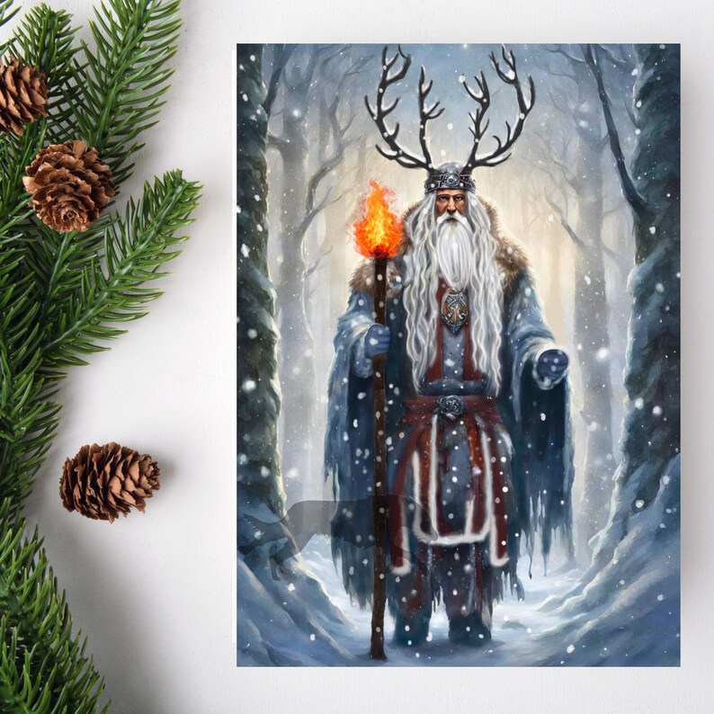 Pagan Yule Card, Pagan Christmas Card, Yule Cards, Winter Solstice