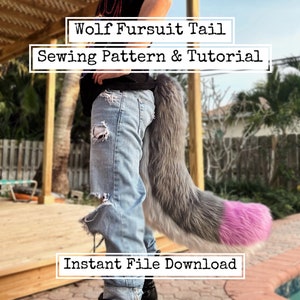 Wolf Fursuit Tail Sewing Pattern and Instructions