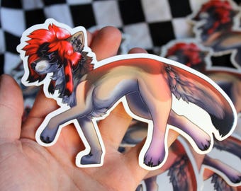 Scene Wolf Furry Fursona Sticker