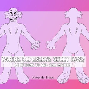 Furry Reference Sheet Line Art Base