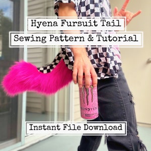 Hyena Fursuit Tail Sewing Pattern and Tutorial