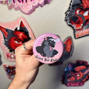 Furry Good Boi Club Werewolf Pin Back Button