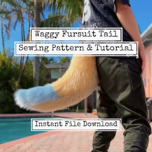 Tutorial y patrón de costura de cola de traje de fursuit Waggy imagen 1