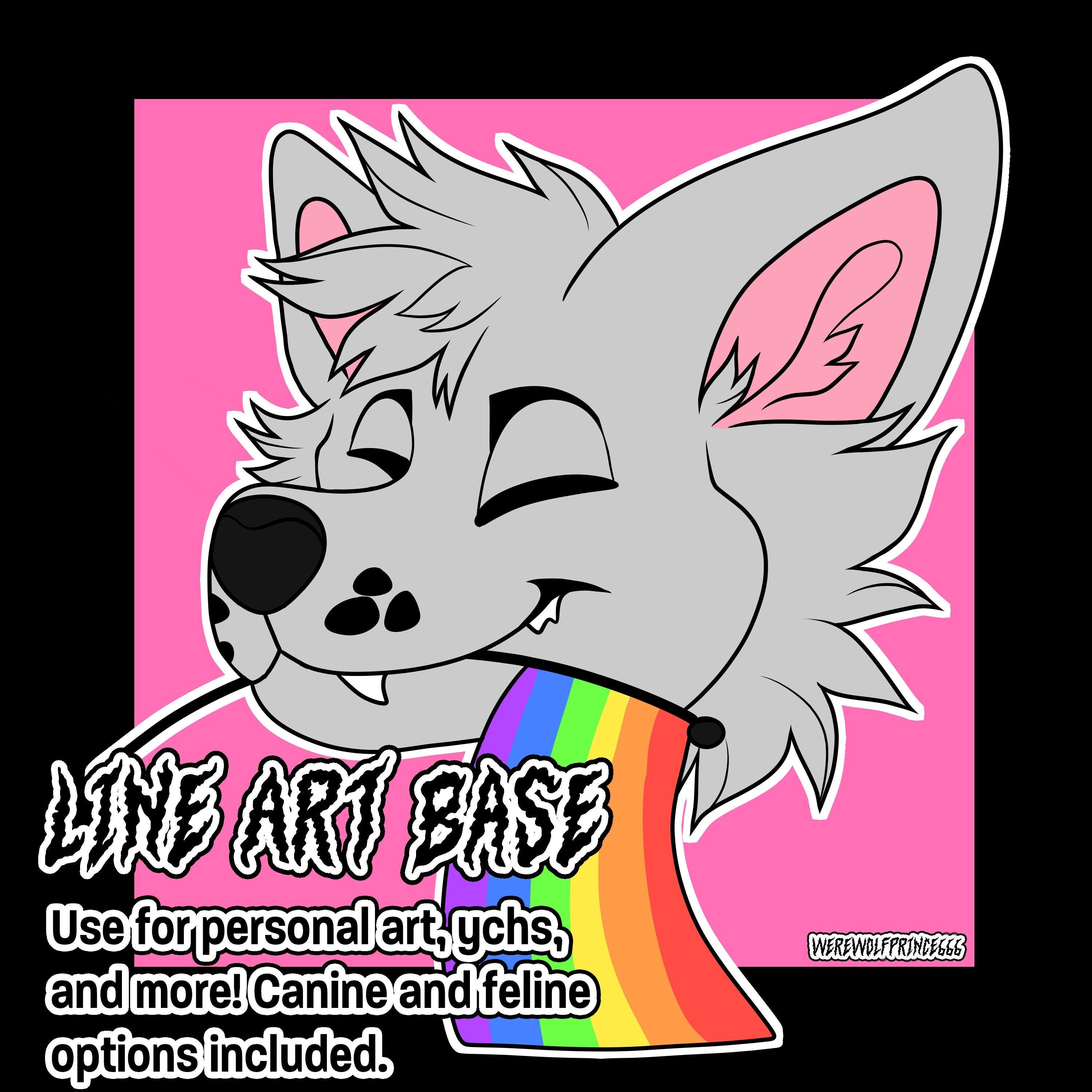 Furry LGBTQ+ Pride Line Art Base