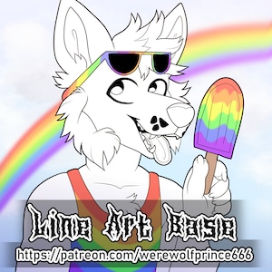 Furry LGBTQ+ Pride Line Art Base