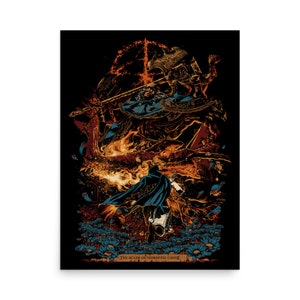 Fire and Flames — Video Game Poster, Gaming Poster, Game Room Decor, Gaming Prints, Wall Art